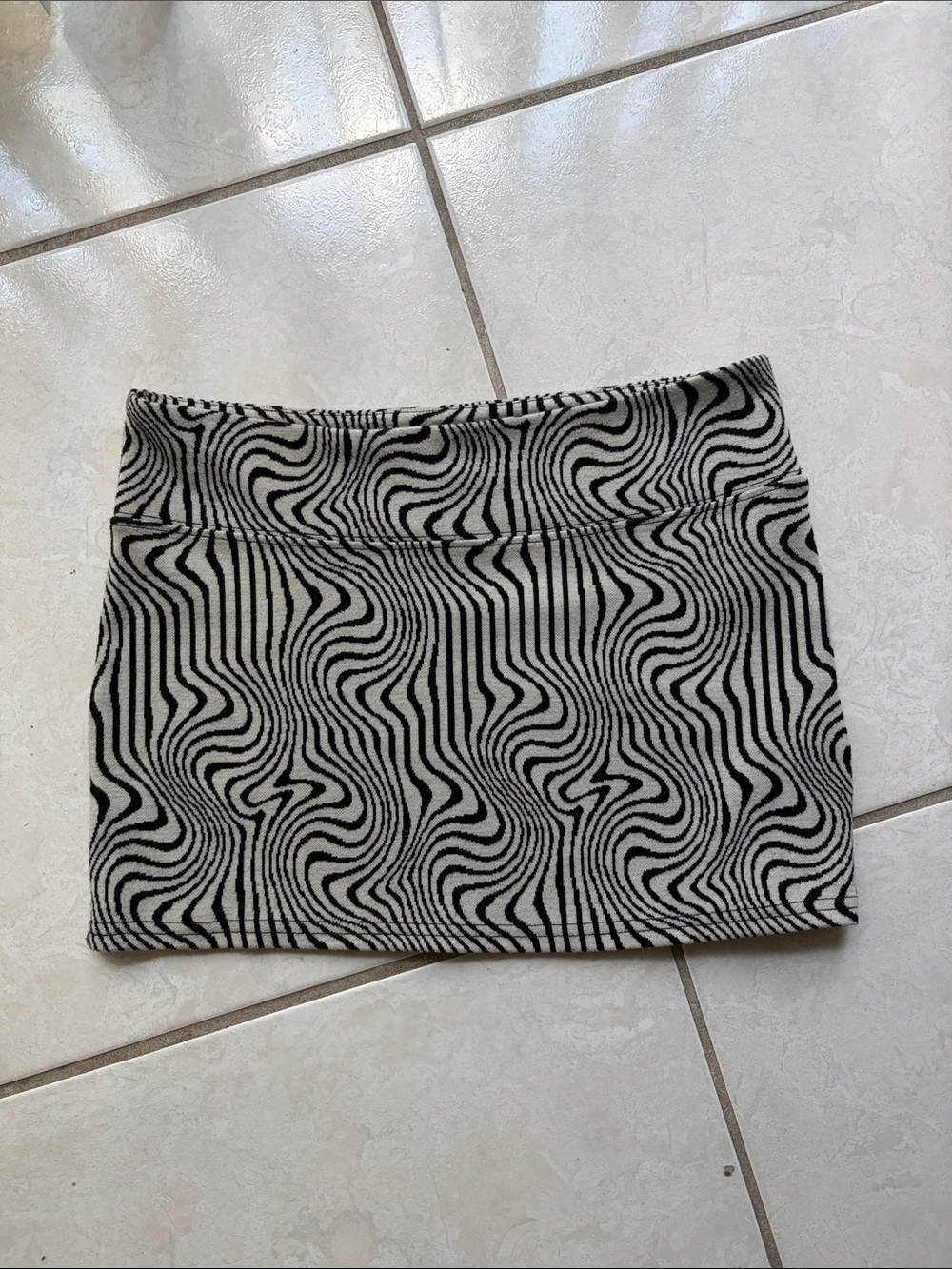 Urban Outfitters Black and White Swirl Mini Skirt